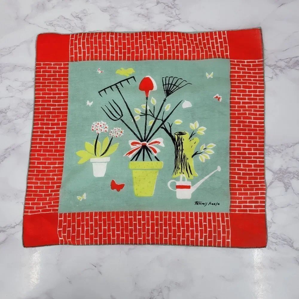Tammis Keefe Vintage Handkerchief Hankie Hanky " Tools"